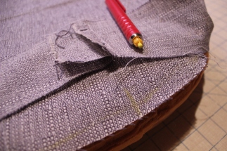 Marking a seat cushion to be sewed