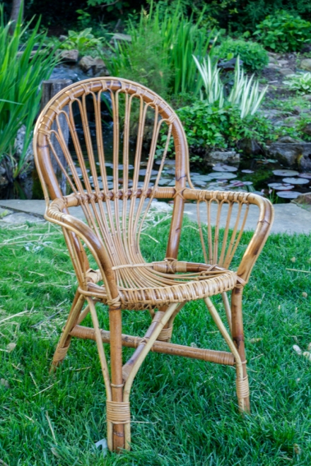 Vintage rattan chair; Albini style chair